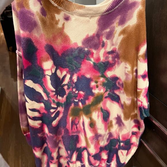 Natural Life Taylor Sweater Womens L/XL Over sized Floral Tie Dye Boho Hippie - Picture 3 of 6